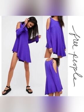 Free People Violet Clear Skies Cold Shoulder